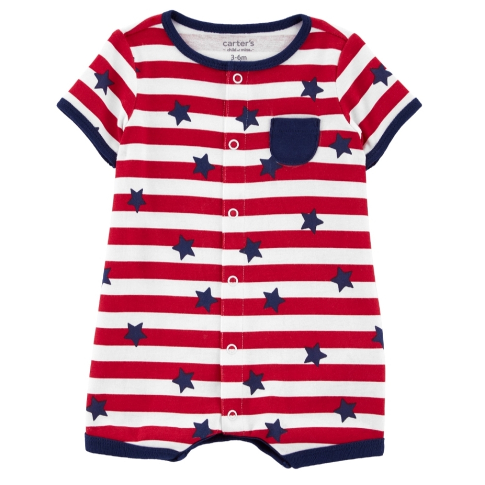 Baby boy stars and stripes romper